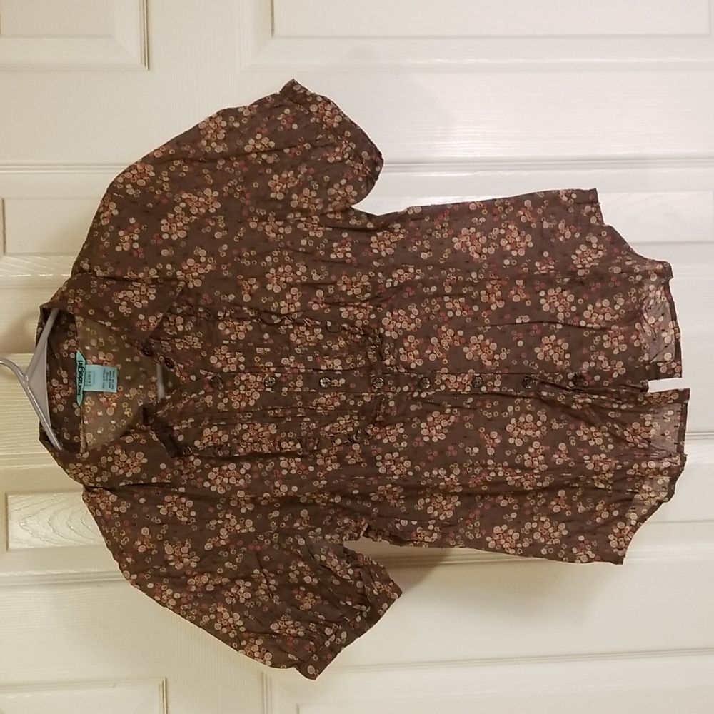 Kenzie Girl Cotton Blouse with Pleats - L
